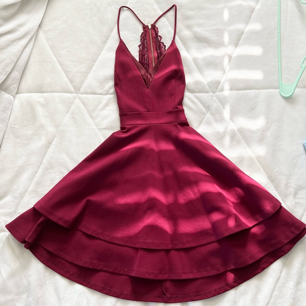 Windsor Burgundy Skater Dress
